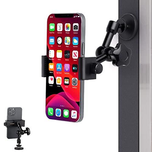 Mippko Magnetic Phone Holder Attracts Flat Metal Surface for Truck/Boat/Car/Gym/Forklift/Pole/Shelves, Compatible with 3.5~7.5" iPhone/Samsung Galaxy/Nexus/HTC, 360°Adjustable Arm