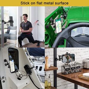 Mippko Magnetic Phone Holder Attracts Flat Metal Surface for Truck/Boat/Car/Gym/Forklift/Pole/Shelves, Compatible with 3.5~7.5" iPhone/Samsung Galaxy/Nexus/HTC, 360°Adjustable Arm