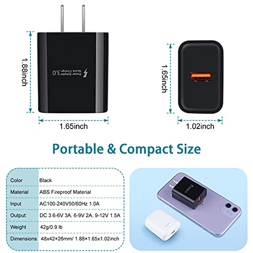 Adaptive Fast Charger Android Charger for Samsung Galaxy S7 Edge S6 S5 J3 J3V J7 J7V J5,Moto G5 G4 E6 E5 E4,LG Stylo 3 2 G4 K50 K40 K22 K20,Tablet,Android Phone,HTC, 3ft Fast Charging Micro USB Cable