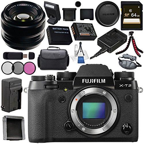 Fujifilm X-T2 Mirrorless Digital Camera (Body Only) 16519247 + Fujifilm 35mm f/1.4 XF R Lens 16240755 Bundle