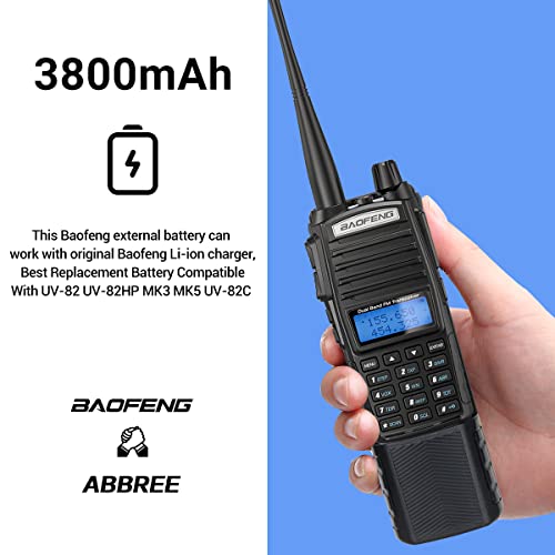 BAOFENG UV-82Two Way Radio BL-8 3800mAh Li-ion High Capacity Extended Battery with Wired Charging Port UV-82HP UV-82C MIRKIT UV-82 MK3/5 BTECH GMRS-V1 MURS-V1 etc Ham Radio