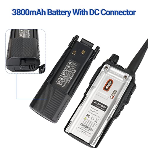 BAOFENG UV-82Two Way Radio BL-8 3800mAh Li-ion High Capacity Extended Battery with Wired Charging Port UV-82HP UV-82C MIRKIT UV-82 MK3/5 BTECH GMRS-V1 MURS-V1 etc Ham Radio