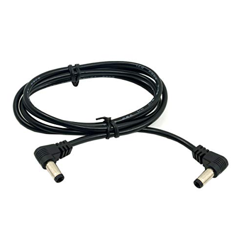 chenyang CY DC Power 5.5 x 2.1mm / 2.5mm Male to 5.5 2.1/2.5mm Male Plug Cable Right Angled 90 Degree 24AWG 60cm