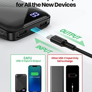 EAFU Portable Charger, Compact 10000mAh USB C Power Bank, Triple 3A High-Speed External Battery Pack with Flashlight for iPhone 14 13 12 11 X Pro 8 Plus Samsung S20 S10 Note20 Google LG iPad Tablet