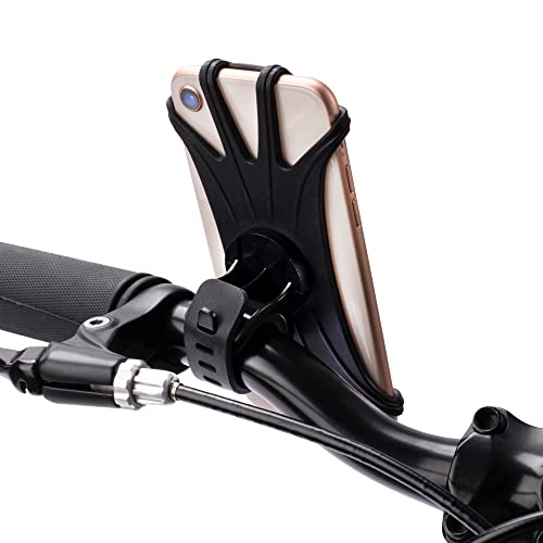 TeamObsidian Bike Phone Mount [ Size M ] Made of Durable Non-Slip Silicone. Rotatable Mobile Cellphone Holder/Universal Cradle for All Bicycle Handlebars and 99% of Smartphones