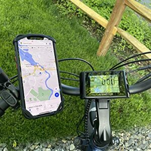 TeamObsidian Bike Phone Mount [ Size M ] Made of Durable Non-Slip Silicone. Rotatable Mobile Cellphone Holder/Universal Cradle for All Bicycle Handlebars and 99% of Smartphones