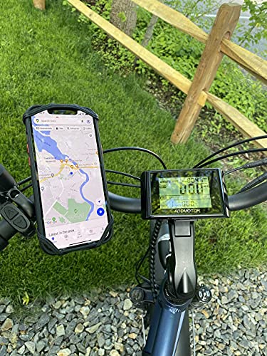 TeamObsidian Bike Phone Mount [ Size M ] Made of Durable Non-Slip Silicone. Rotatable Mobile Cellphone Holder/Universal Cradle for All Bicycle Handlebars and 99% of Smartphones