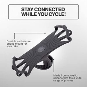 TeamObsidian Bike Phone Mount [ Size M ] Made of Durable Non-Slip Silicone. Rotatable Mobile Cellphone Holder/Universal Cradle for All Bicycle Handlebars and 99% of Smartphones