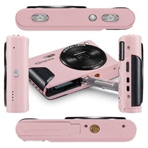 Kids Digital Camera 16X Digital Zoom 48MP 4K HD Selfie Camera for Boys Girls Teens Adult Beginners Elderly Portable Compact Students Camera, 2.7 Inches Altruewit (Rose Gold)