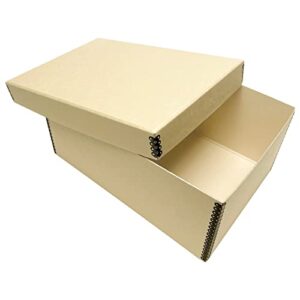 Lineco, Tan Photo Snapshot Photo, Card, File Box Removable Lid. Bulk Storage Negatives, Prints, Films. Museum Level Archival Storage Box. Protects Photos and Negatives. (5"x8"x12")