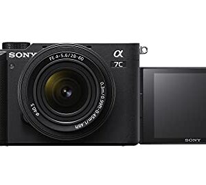 Sony Alpha a7C Full-Frame Compact Mirrorless Camera (Black) Bundle with FE 28-60mm f/4-5.6 and 50mm f/1.8 Lens (5 Items)