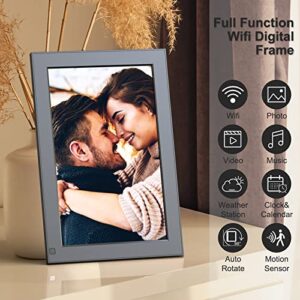 Digital Photo Frame 10.1-Inch WiFi Digital Picture Frame - 1280x800 IPS Touch Screen, 16GB, Auto Rotate, Motion Sensor, Easy Setup to Share Photos/Videos via VPhoto APP - Gift for Family and Friends
