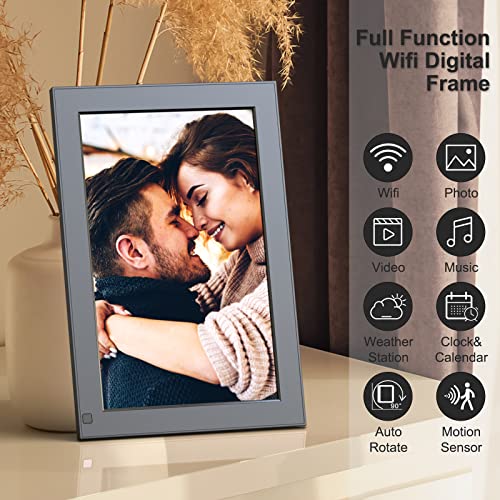 Digital Photo Frame 10.1-Inch WiFi Digital Picture Frame - 1280x800 IPS Touch Screen, 16GB, Auto Rotate, Motion Sensor, Easy Setup to Share Photos/Videos via VPhoto APP - Gift for Family and Friends