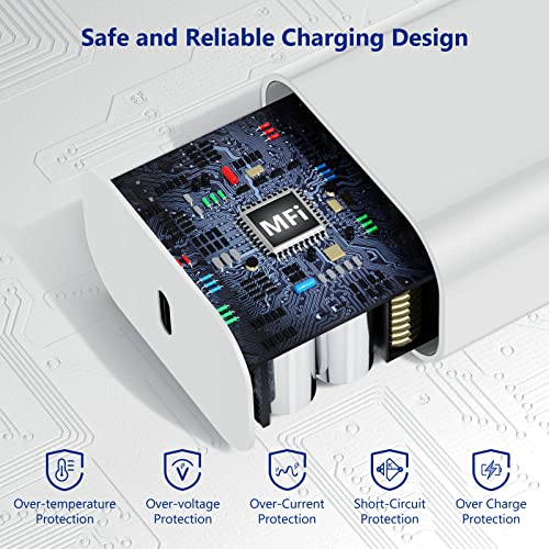 iPhone 13 14 Fast Charger Block,[Apple MFi Certified] Wall Charger Plug with 6ft USB C to Lightning Cable,Apple Charging Type C Power Adapter Cube Brick for iPhone 14 Pro Max/13 Pro/12 Mini/11,iPad