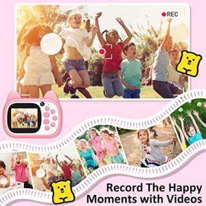 Kids Digital Camera for Girls and Boys, 1080P HD Dual Lens Video Recorder Toddler Camera with 32G SD Card, Cute Childrens Selfie Camera for Kids as Christmas, Birthday, Festival Gifts(Unprintable)