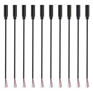 fancasee 10 pack replacement 3.5mm female jack to bare wire open end trs 3 pole stereo 1/8″ 3.5mm jack plug connector audio cable for headphone headset earphone cable repair