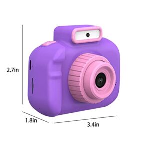 Portable Lightweight 1080P HD Children's Digital Camera, 4800 W Front and Rear,Video and Games,8xdigital Zoom,tf-Card Max 32g with Flashlight,800mah Battery,Gifts for Children (Purple)