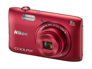 nikon coolpix s3600 20.1 mp digital camera with 8x zoom nikkor lens and 720p hd video (red) (discontinued by manufacturer)