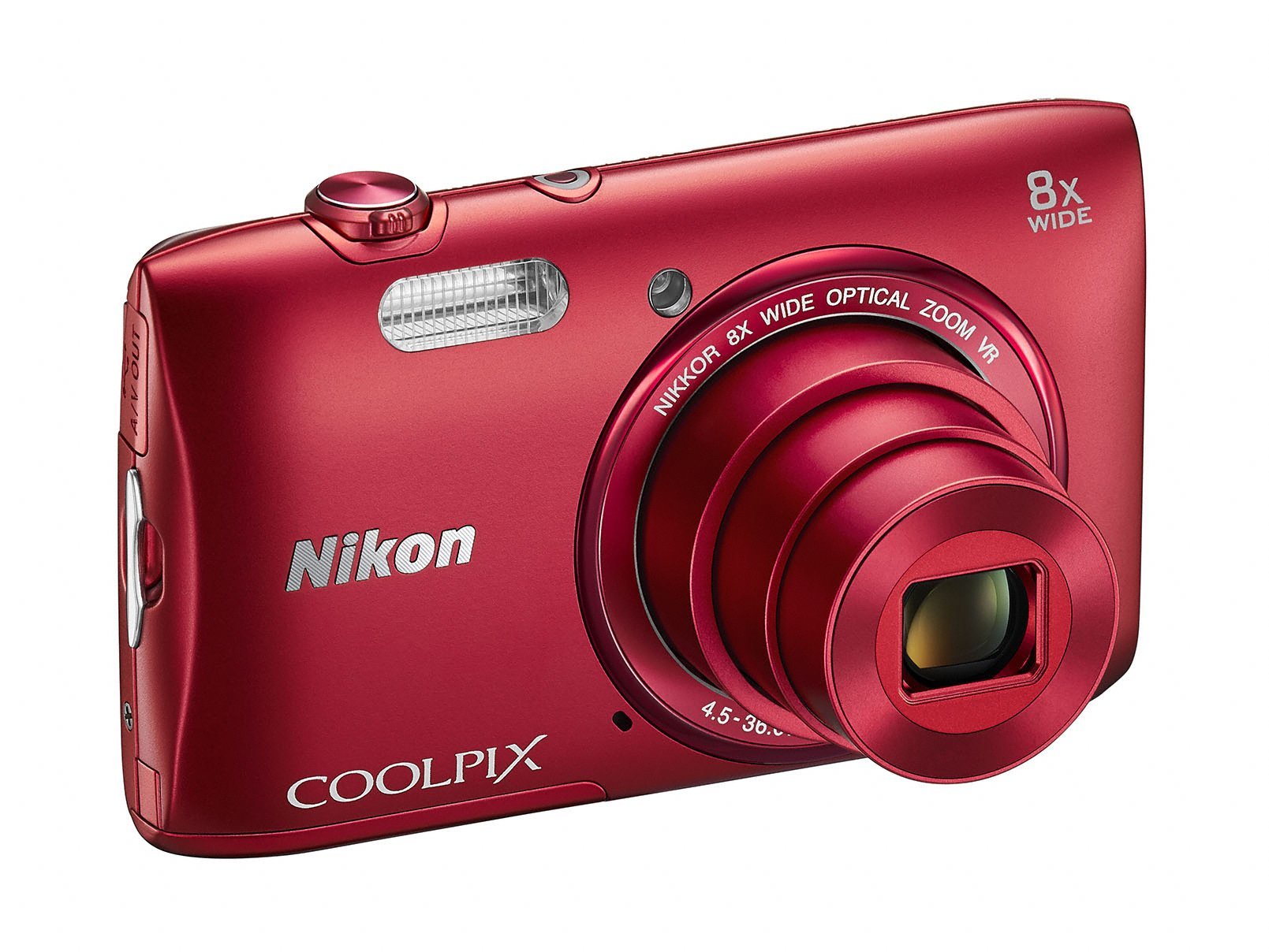 Nikon COOLPIX S3600 20.1 MP Digital Camera with 8x Zoom NIKKOR Lens and 720p HD Video (Red) (Discontinued by Manufacturer)
