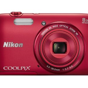 Nikon COOLPIX S3600 20.1 MP Digital Camera with 8x Zoom NIKKOR Lens and 720p HD Video (Red) (Discontinued by Manufacturer)