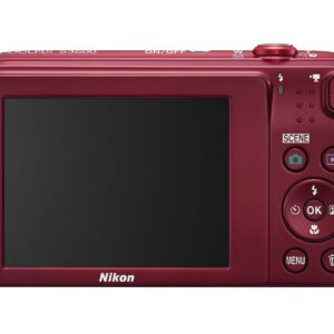 Nikon COOLPIX S3600 20.1 MP Digital Camera with 8x Zoom NIKKOR Lens and 720p HD Video (Red) (Discontinued by Manufacturer)