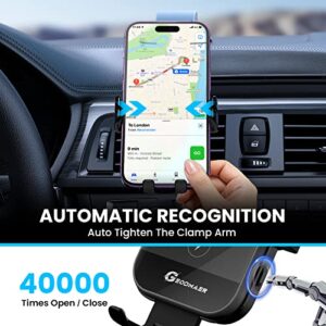 Wireless Car Charger, GEODMAER 15W Fasting Charging Auto Clamping Car Charger Phone Mount, Air Vent Phone Holder for iPhone 14/13/12, Samsung Galaxy S23/S22/S21/S20/Z Flip, Google Pixel 7/6/5, Etc