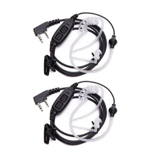 baofeng 2 pin dual ptt covert air acoustic tube headset earpiece uv-82 series two way radio (including uv-82hp, uv-82x, uv-82c, uv-82,uv-82l and many more) (2pack)