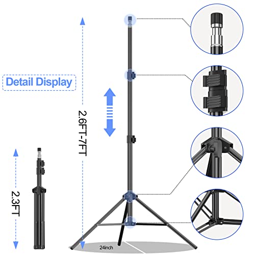 EMART Photo Video Studio Backdrop Stand Kit, 7×10ft Adjustable Photography Support System with Polyester Background(Black/White/Green Screen), Spring Clamps and Carry Bag for Photoshoot