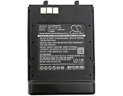 Replacement Battery for IC-T7 IC-T22IC-T22A IC-T22E IC-W31 IC-W31E IC-W32 IC-W32A IC-W32E IC-T42 IC-T42A IC-T42E IC-Z1, fits Part no BP-173 BP-180