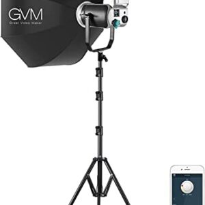 GVM 200W LED Video Light with Softbox, SD200D Photography Studio Lighting Kit with Bluetooth/DMX Control, 93000lux@0.5m 3200K-5600K Bi-Color Continuous Output Lighting for YouTube, Video, Filming