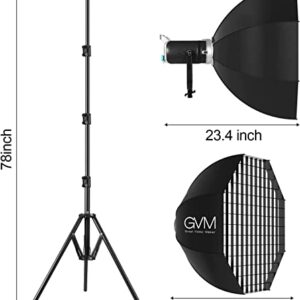 GVM 200W LED Video Light with Softbox, SD200D Photography Studio Lighting Kit with Bluetooth/DMX Control, 93000lux@0.5m 3200K-5600K Bi-Color Continuous Output Lighting for YouTube, Video, Filming