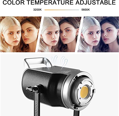 GVM 200W LED Video Light with Softbox, SD200D Photography Studio Lighting Kit with Bluetooth/DMX Control, 93000lux@0.5m 3200K-5600K Bi-Color Continuous Output Lighting for YouTube, Video, Filming