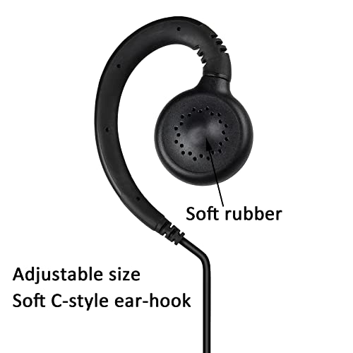 HYS 3.5mm Listen Only Earpiece Soft Ear Hook Law Enforcement Tactical Headset for Transceivers/Radio Shoulder Speaker Mics 3.5mm Audio Jacks