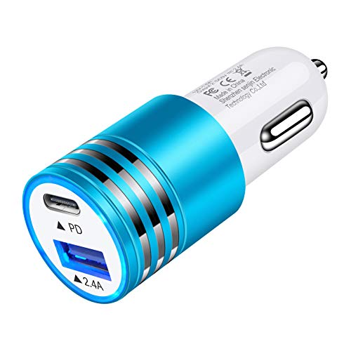 USB C Car Charger for iPhone 14 13 12 Pro Max/12 Mini 11 SE XS XR 8,30W 2-Port Fast Car Adapter Type C PD Car Plug for Samsung Galaxy S23 S22 S21 FE Ultra S20 Z Flip4 Fold4 A14 5G A13 A53 A03s A52 A32