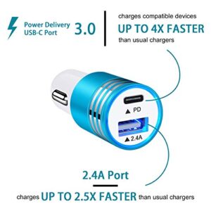 USB C Car Charger for iPhone 14 13 12 Pro Max/12 Mini 11 SE XS XR 8,30W 2-Port Fast Car Adapter Type C PD Car Plug for Samsung Galaxy S23 S22 S21 FE Ultra S20 Z Flip4 Fold4 A14 5G A13 A53 A03s A52 A32