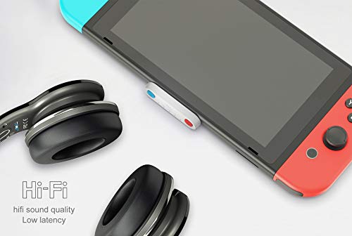 DRILI Bluetooth Adapter for Switch/Lite, Equipped with 3.5mm MIC, Support Dual Connections, Compatible with Switch/Lite, PS4, PC, Laptops