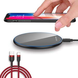 hodiax fast wireless charger, 15w max wireless charging pad compatible with iphone se/11/12/13/x/xr/8,airpods, samsung galaxy, google pixel(no ac adapter)