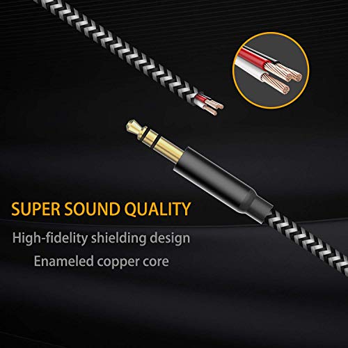 Aux Cord for iPhone,2022 Newest 3.5mm Aux Cable Compatible with iPhone 14/13/12/11/ Pro/Max/SE/10/8/7/ Plus, 8 pin , 1/8 Audio Auxiliary Cord for Car Stereo, Headphone, Speaker, Black & White, 3.3ft