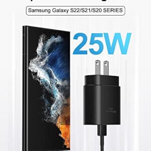 Samsung Fast Charger 25W USB C Wall Charger Super Fast Charging with Type C Charger Cable 5FT for Samsung Galaxy S23 S23Ultra S23+ S22 S22Ultra S22+ S21 S21Ultra S20 S20 Plus S10 S9 S8 Note 20/10/9/8