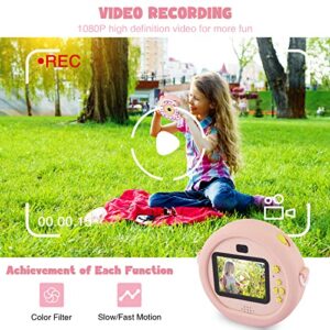 Kids Camera for Girls and Boys, Hacevida Kids Digital Camera with 1080P HD Dual Lens 8X Zoom 32GB TF Card, Toddler Camera Best Christmas Birthday Gifts for Toddler Kids 3 Years Old and Up