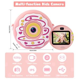 Kids Camera for Girls and Boys, Hacevida Kids Digital Camera with 1080P HD Dual Lens 8X Zoom 32GB TF Card, Toddler Camera Best Christmas Birthday Gifts for Toddler Kids 3 Years Old and Up