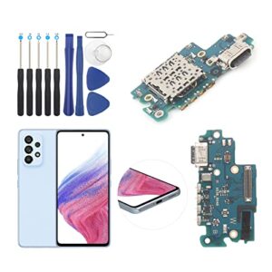 dock connector for samsung galaxy a53 5g sm-a536u usb charging port flex cable replacement for a53 5g sm-a536u type c charger dock board connector with tools