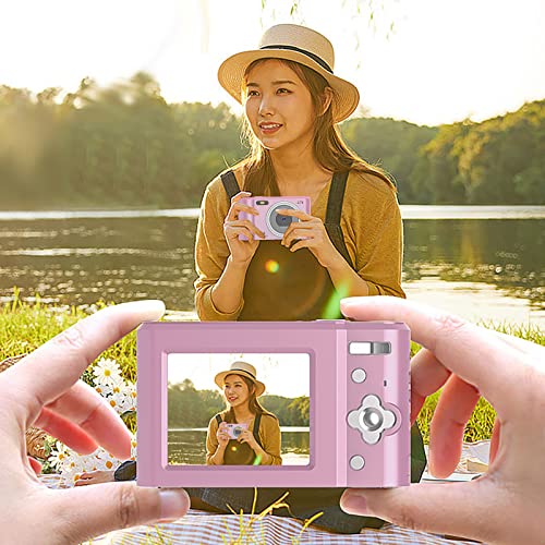 Qonioi New 44 Million Student Digital Camera 2.4 Inch High-Definition Child Student Card Camera 16 Times Digital Zoom Electronic Anti-Shake Face Detection Ideal Gift for Children, Adults