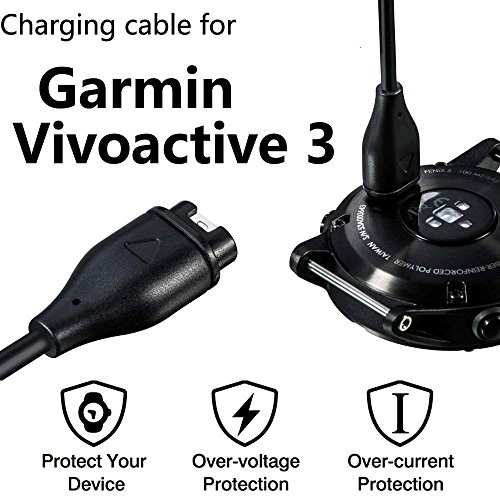 E ECSEM Compatible with Garmin Vivoactive 3 Vivoactive 4 4S Charger Replacement USB Data Charging Clip for Vivoactive 3 GPS Smartwatch
