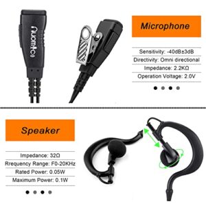 NUOMIC 2 Pack Walkie Talkie Earpiece with Mic 2 Pin 2.5mm+3.5mm G-Shape Headset for Motorola Two Way Radio