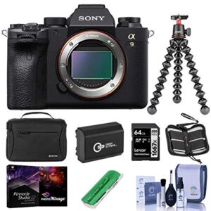 Sony Alpha a9 II Mirrorless Digital Camera Body - Bundle with Camera Case, Joby GorillaPod 3K Kit Black, Spare Battery, 64GB SDXC Card, Cleaning Kit, Memory Wallet, Card Reader, PRO PC Software