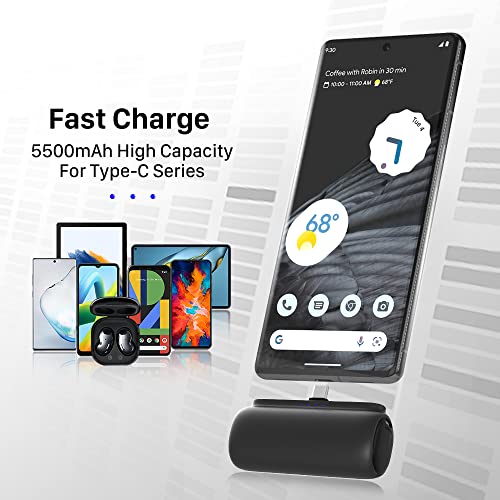 Power Bank Portable Charger 5500mAh 20Wh Ultra Compact Backup Charger,USB C Mini Small Fast Charging Power Bank Battery Pack,for Type C Android Phones Samsung Galaxy S21,Note 20,LG,Google Pixel, etc