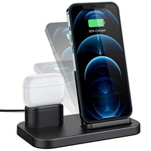 beacoo angle adjustable wireless charger, 2 in 1 wireless charging station for iphone and airpods, charging dock for airpods pro/2/1, 7.5w qi fast charger for iphone 14/13/12/11 pro max/xr/xs max/x