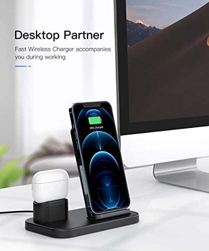 BEACOO Angle Adjustable Wireless Charger, 2 in 1 Wireless Charging Station for iPhone and AirPods, Charging Dock for AirPods Pro/2/1, 7.5W Qi Fast Charger for iPhone 14/13/12/11 Pro Max/Xr/XS Max/X