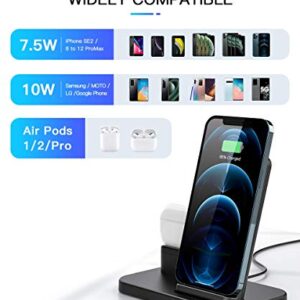 BEACOO Angle Adjustable Wireless Charger, 2 in 1 Wireless Charging Station for iPhone and AirPods, Charging Dock for AirPods Pro/2/1, 7.5W Qi Fast Charger for iPhone 14/13/12/11 Pro Max/Xr/XS Max/X